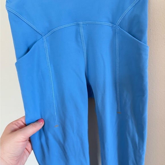Lululemon • Power Thru High Rise Blue Tight 25” Four Way Stretch Sz 0 Pockets - Picture 8 of 13